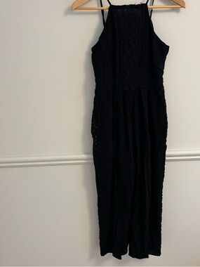 American Eagle Outfitters Black Lace-Front Jumpsuit